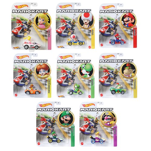 Mario Kart Hot Wheels 2024 Mix 6 Vehicle Case of 8