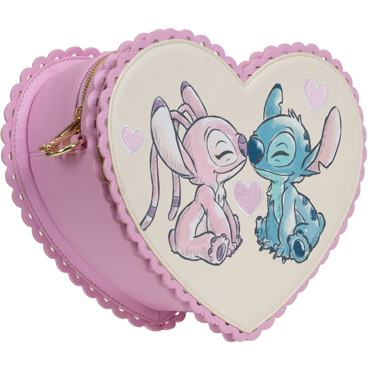 Stitch Angel Kissing Full Print Pink Blue Disney Graphic Cartoon