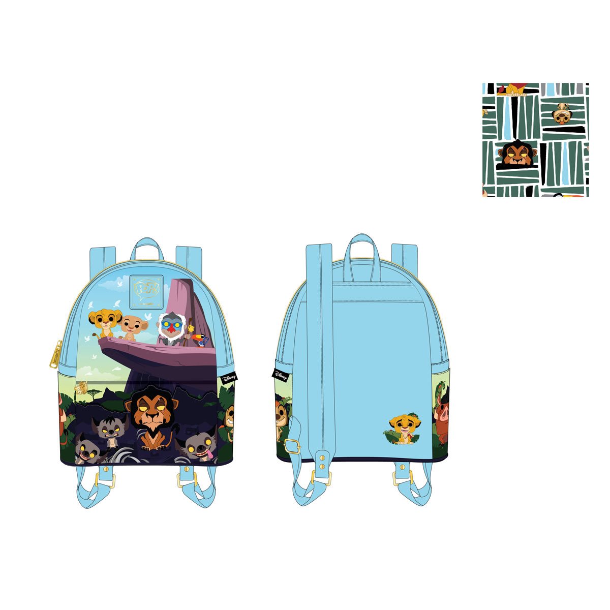 Loungefly Backpacks POP Disney Villains Tattoo Kids School Mini Backpack