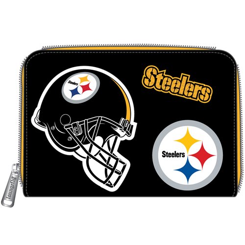 NFL Pittsburg Steelers Patches Zip-Around Wallet