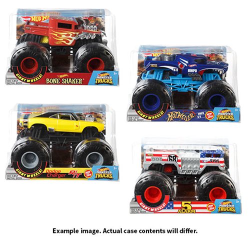 Hot Wheels Monster Trucks 1:24 Scale 2023 Mix 10 Vehicle Case of 4