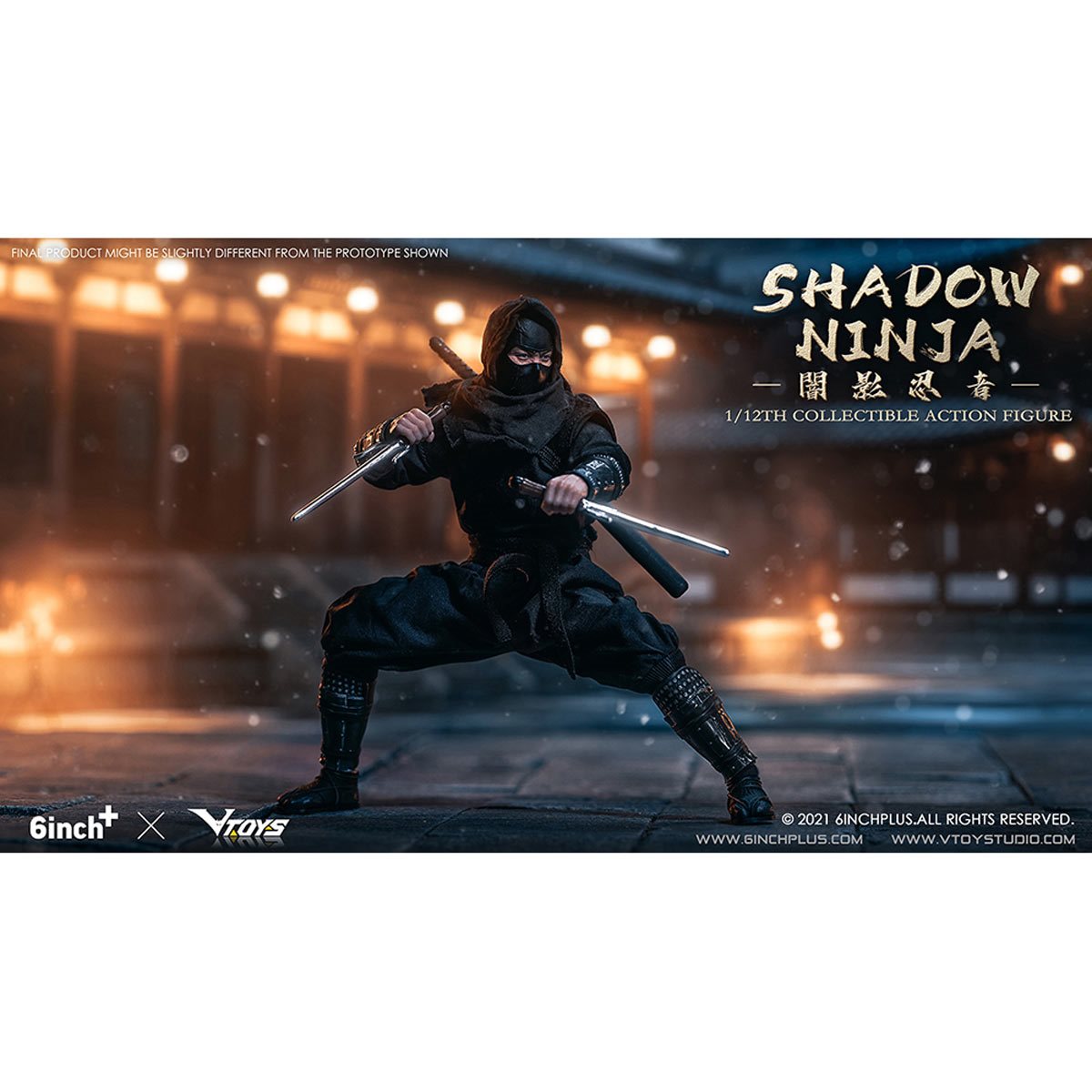 VTOYS X 6INCH Black Shadow Ninja SN001 1:12 Scale Action Figure