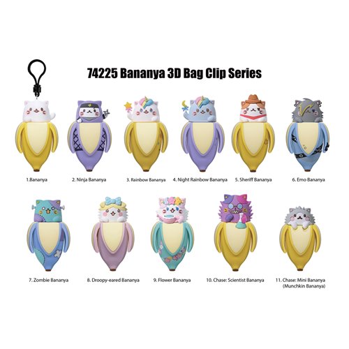 Bananya Series 2 3D Foam Bag Clip Display Case of 24