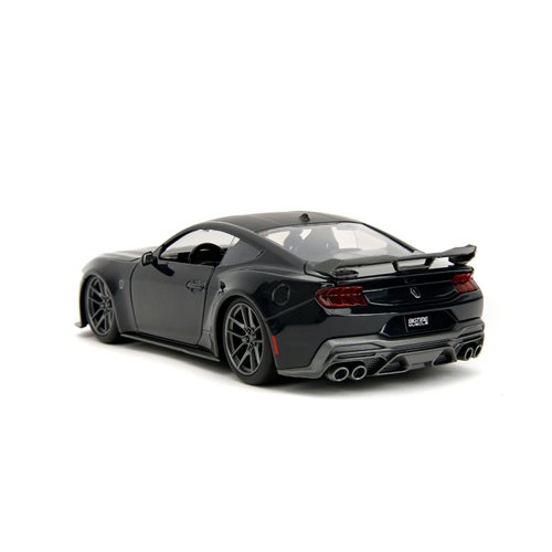 Bigtime Muscle 2024 Glossy Black Ford Mustang Dark Horse 1:24 Scale Die-Cast Metal Vehicle