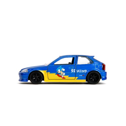 Hollywood Rides Sonic the Hedgehog Classic 1997 Honda Civic Type R 1:32 Scale Die-Cast Metal Vehicle