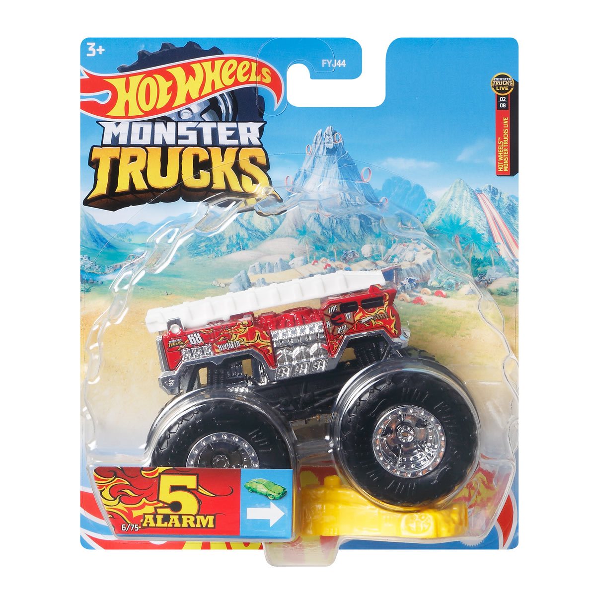 Hot Wheels Monster Trucks, Transporter and Track with 1:64 Scale Toy Truck  