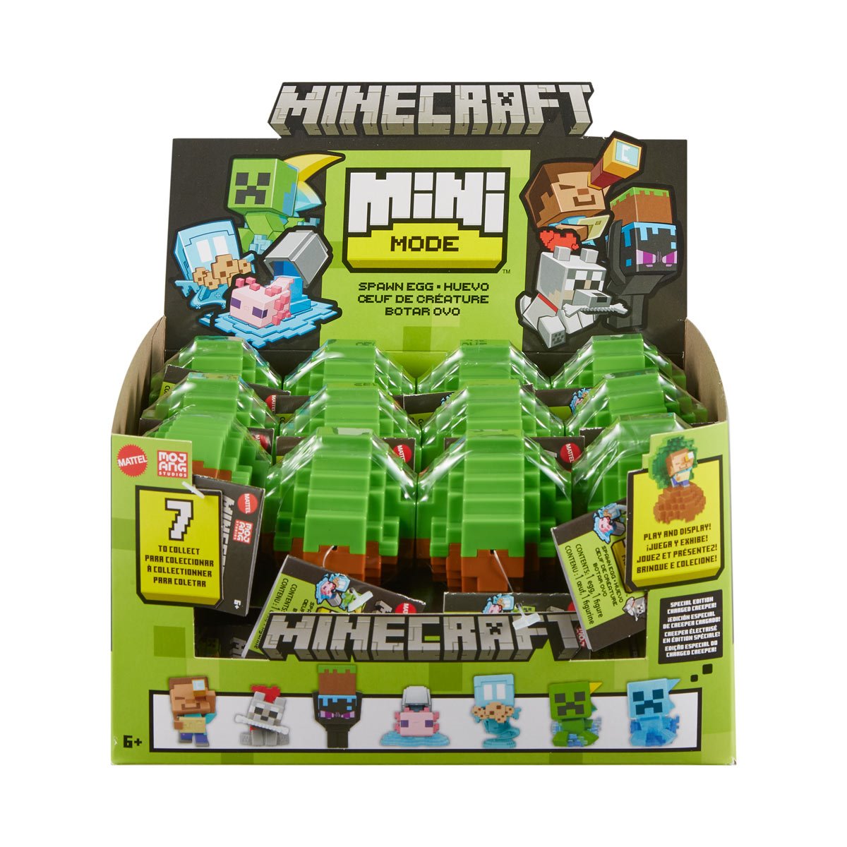 Minecraft Mini Mode Spawn Egg da collezione, 1 di 7 capsule misteriose con personaggio, età 5