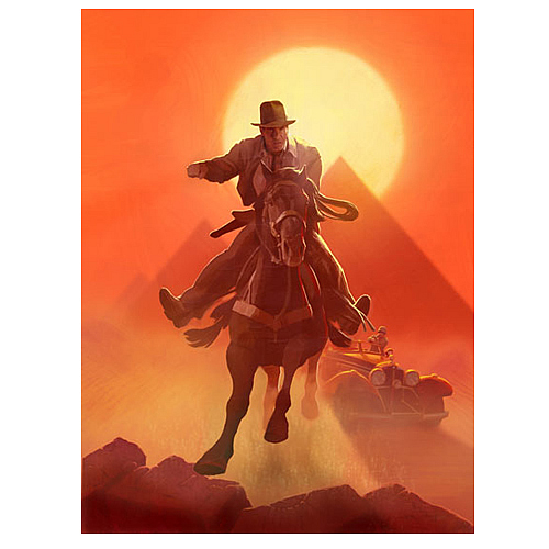 Indiana Jones Escape from Atens Tomb Paper Giclee Print