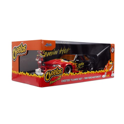 Hollywood Rides Cheetos Flamin' Hot 1989 Ford Mustang GT 1:24 Scale Die-Cast Metal Vehicle with Ches