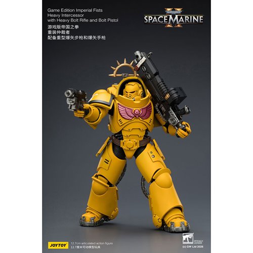 Joy Toy Warhammer 40,000 Space Marines Game Edition Imperial Fists Intercessor Rifle & Pistol 1:18 S