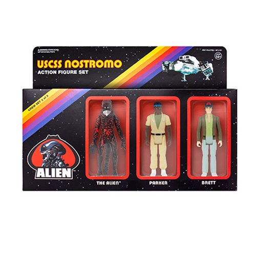 Alien USCSS Nostromo 3 3/4-inch ReAction Figures Pack B - Alien, Parker, and Brett