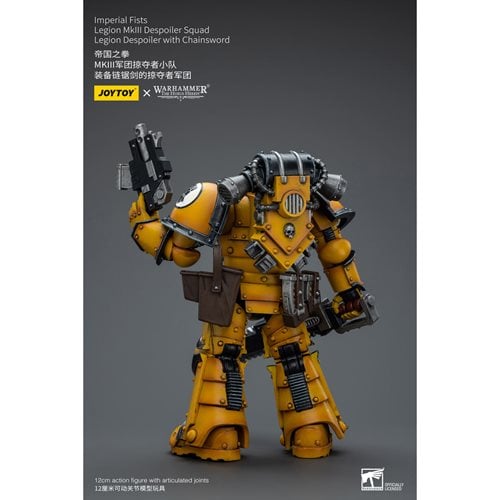Joy Toy Warhammer 40,000 Imperial Fists Legion MkIII Despoiler Squad with Chainsword 1:18 Scale Acti