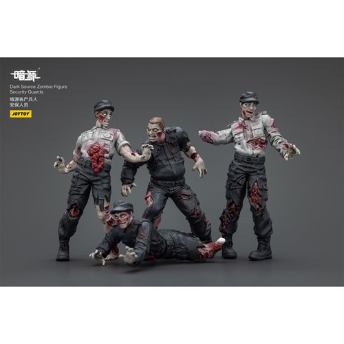 Joy Toy Dark Source Zombie Security Guard 1:25 Scale Action Figure 4-Pack