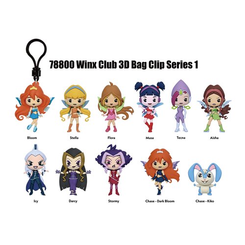 Winx Club 3D Foam Bag Clip Display Case of 24