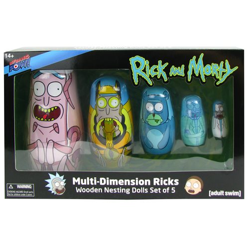 Rick and Morty Multi-Dimension Ricks Nesting Dolls Set of 5, Not Mint
