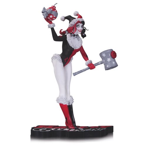 DC Comics Harley Quinn Holiday Red Black and White Statue