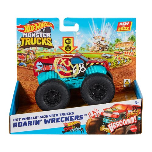 Hot Wheels Monster Trucks 1:43 Scale 2023 Mix 4 Lights and Sounds Vehicle Case of 4