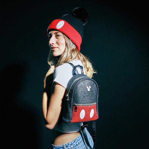 Mickey Mouse Metal Badge Glitter Mini-Backpack