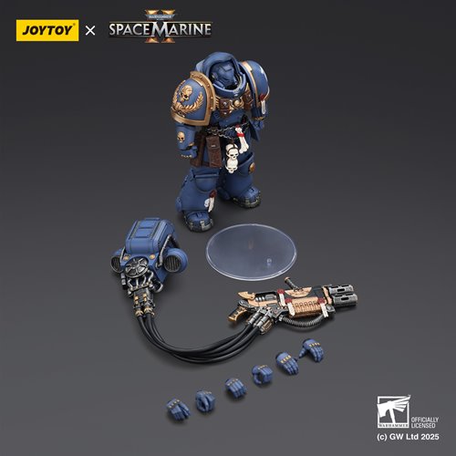 Joy Toy Warhammer Space Marine Ultramarine Heavy Artificer Armour with Relic Multi-Melta 1:18 Scale