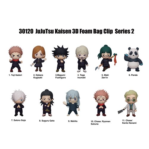 Jujutsu Kaisen Series 2 3D Foam Bag Clip Random 6-Pack