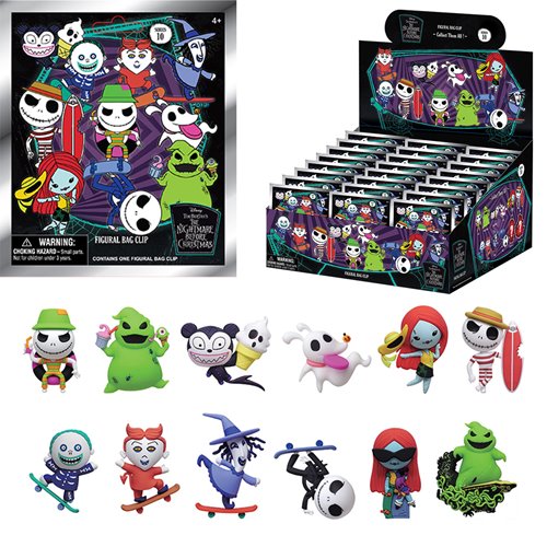 The Nightmare Before Christmas Series 10 3D Foam Bag Clip Display Case of 24