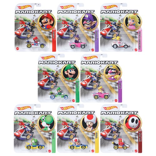 Mario Kart Hot Wheels 2025 Mix 6 Vehicle Case of 8