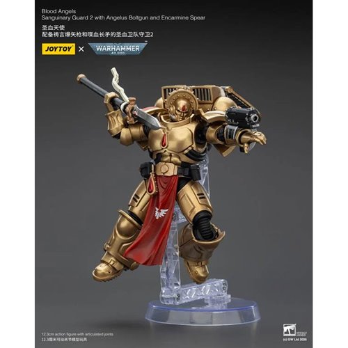 Joy Toy Warhammer 40,000 Blood Angels Sanguinary Guard 2 with Boltgun Spear 1:18 Scale Action Figure