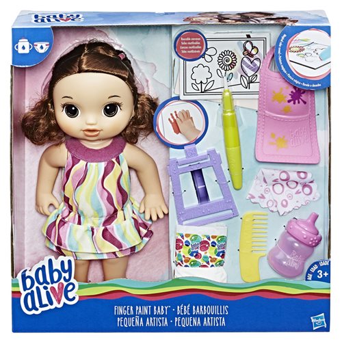 Baby Alive Finger Paint Baby Brunette Hair Doll
