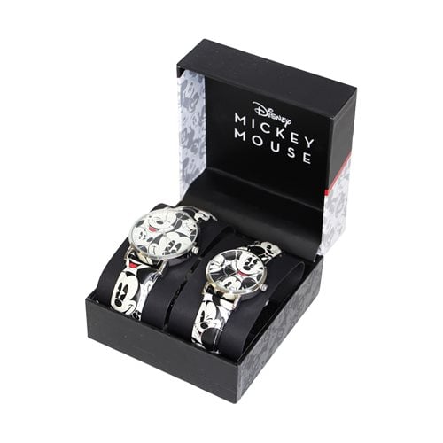 Mickey Mouse Minnie and Mickey Black and White Watch Set