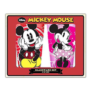 Disney Mickey and Minnie Glitter 16 oz. Pint Glass 2-Pack
