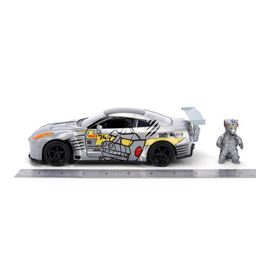 Godzilla 2009 Nissan GT-R R35 Ben Sopra 1:24 Scale Die-Cast Metal Vehicle with Mechagodzilla Figure