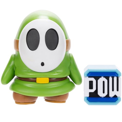 World of Nintendo Wave 40 Green Shy Guy with POW Block 4-Inch Action Figure