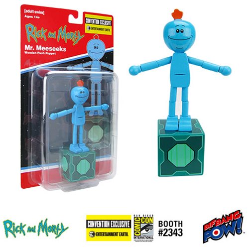 Rick and Morty Mr. Meeseeks Wooden Push Puppet - Convention Exclusive