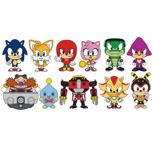 Sonic the Hedgehog Series 3 3D Foam Bag Clip Random 6-Pack