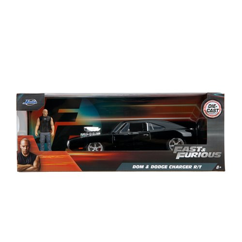 Hollywood Rides Fast and the Furious Dodge Charger R/T 1:24 Scale Die-Cast Metal Vehicle with Dom Fi
