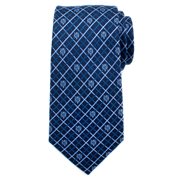 Beauty and the Beast Navy Plaid Mens Silk Tie
