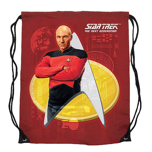 Star Trek: The Next Generation Captain Picard Red Cinch Bag