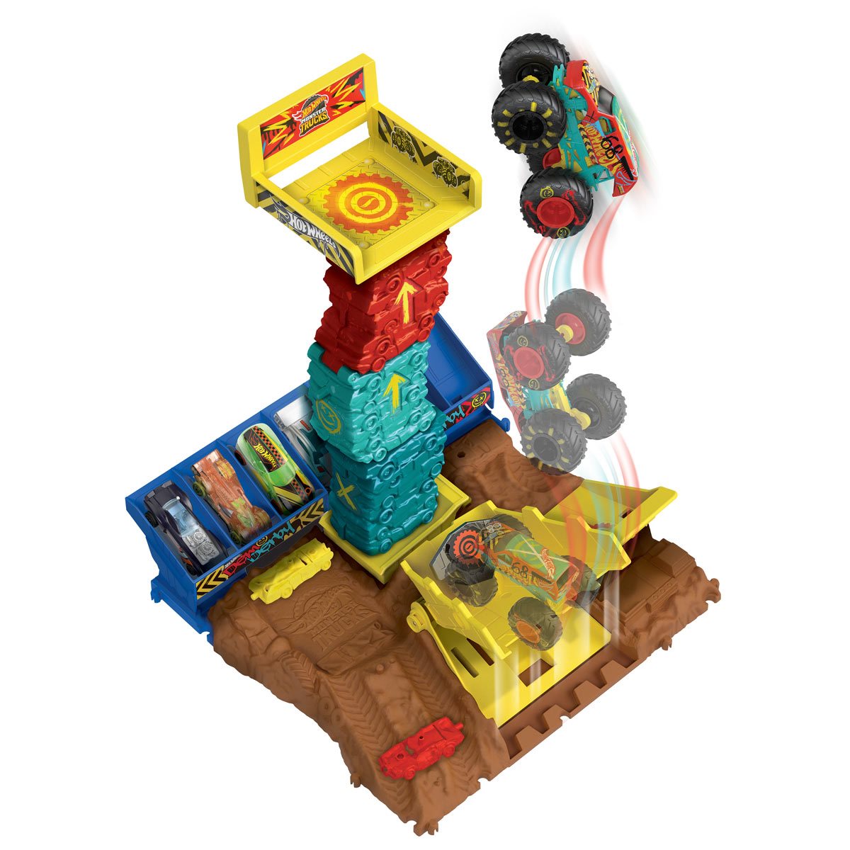 Conjunto Arena Smashers Monster Trucks Hot Wheels - Mattel