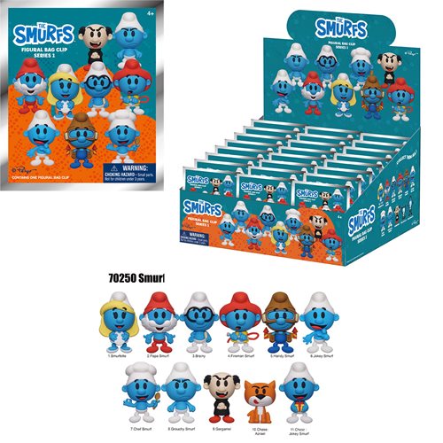 The Smurfs 3D Foam Bag Clip Display Case of 24