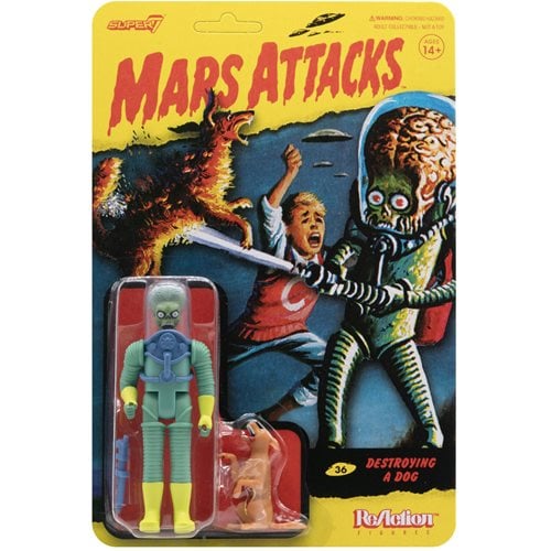 Mars Attacks Alien 2 with Gun and Dog 3 3/4-Inch ReAction Figure