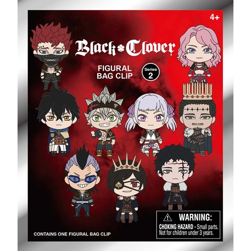 Black Clover Series 2 3D Foam Bag Clip Random 6-Pack