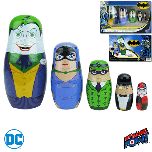 Batman Nesting Doll/Hand-Crafted/5-pieces Set/Wood/Russia 