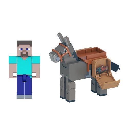Minecraft Steve and Donkey Action Figure 2-Pack