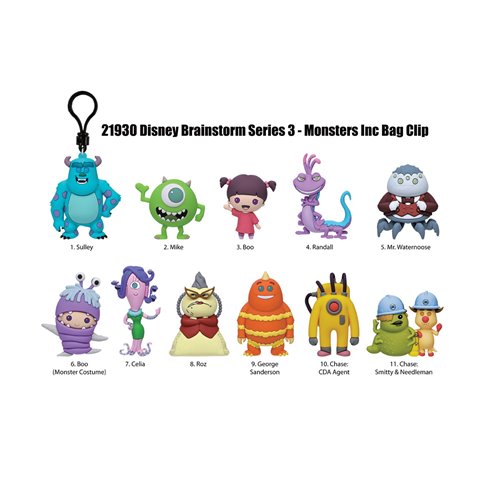Monsters Inc. Series 76 3D Foam Bag Clip Display Case of 24