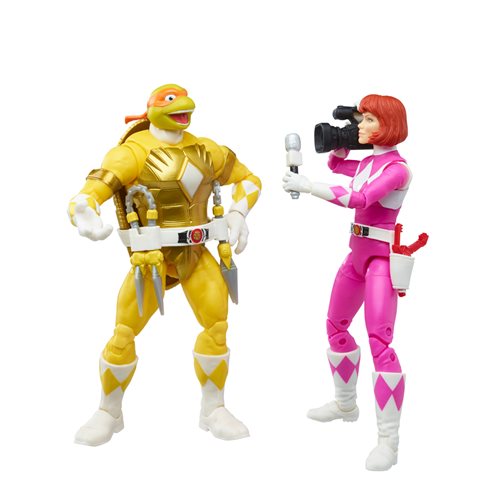 Power Rangers X Teenage Mutant Ninja Turtles Lightning Collection Michelangelo Yellow and April Pink