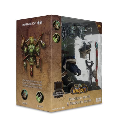 World of Warcraft Wave 2 Pandaren Monk and Rogue 1:12 Scale Posed Figure