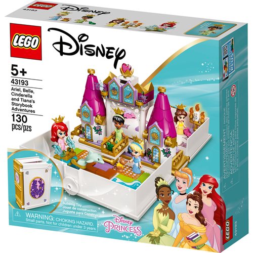 LEGO 43193 Disney Princess Ariel, Belle, Cinderella and Tiana's Storybook Adventures