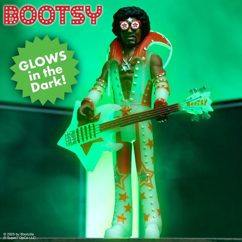 Bootsy Collins Glow-in-the-Dark 3 3/4-Inch ReAction Figure