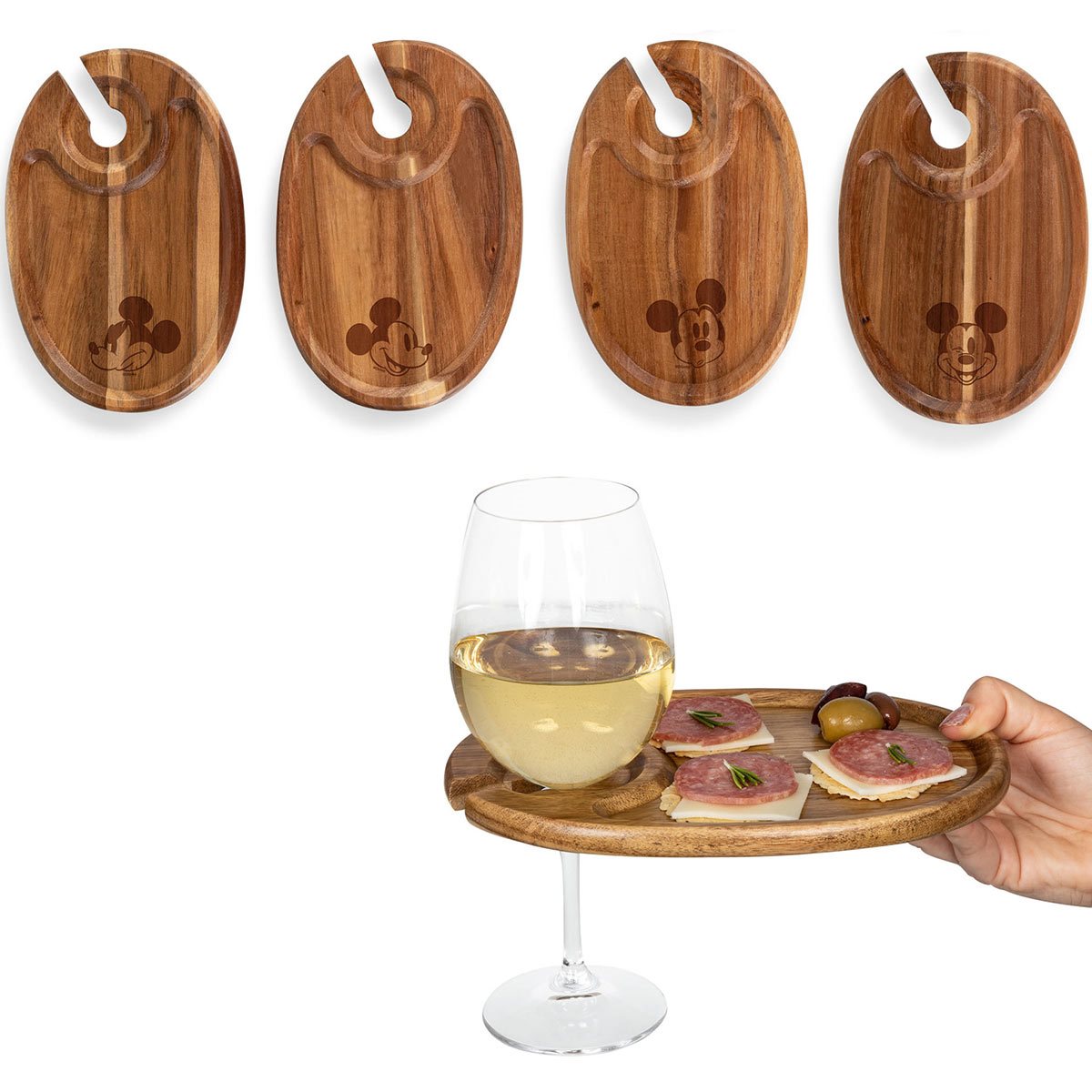 Star Wars Dark Side Acacia Wood Wine & Appetizer Plate Set