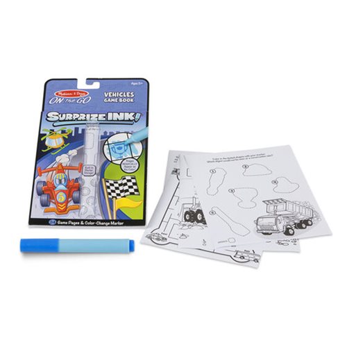 Melissa & Doug Surprize Ink! Vehicles On the Go Travel Activity Book